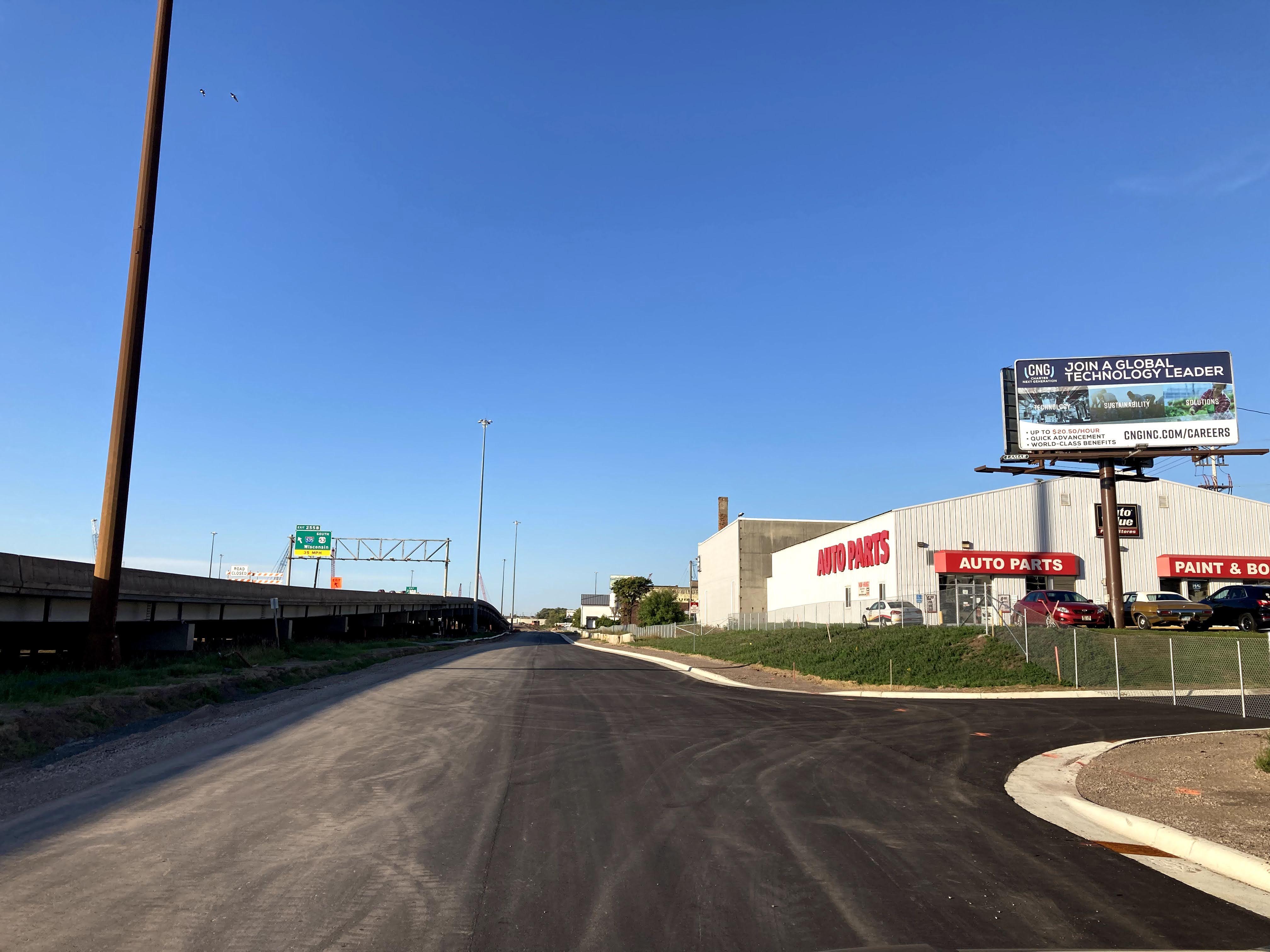 Lower Michigan Street ready for traffic.